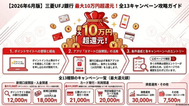 三菱UFJ10万円超還元キャンペーン2026年6月