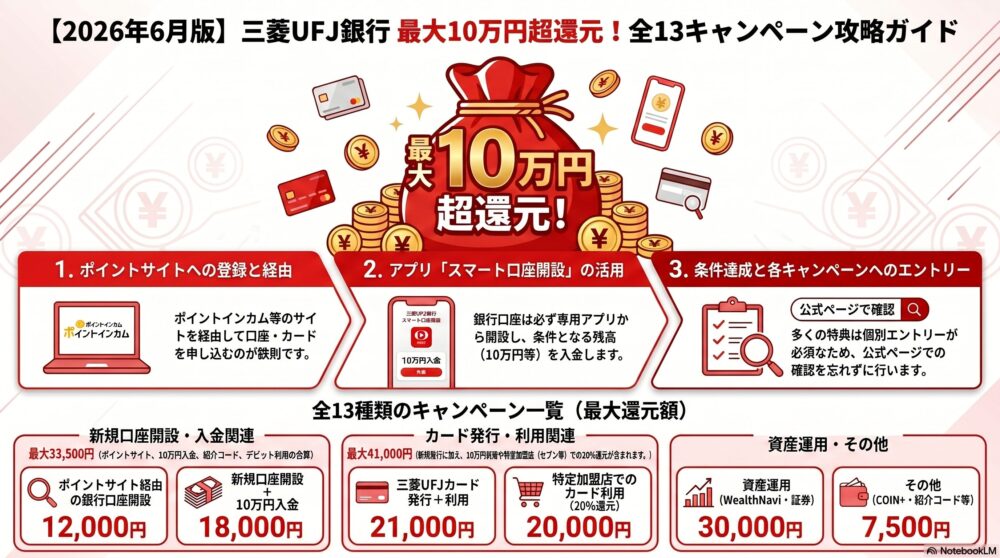 三菱UFJ10万円超還元キャンペーン2026年6月